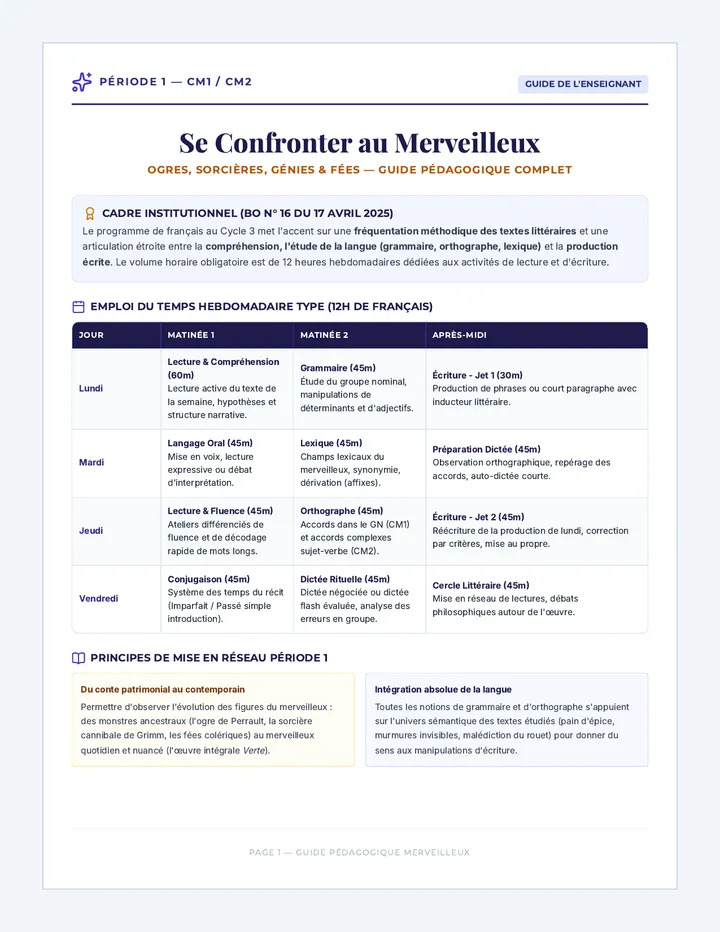 Merveilleux Guide Pédagogique