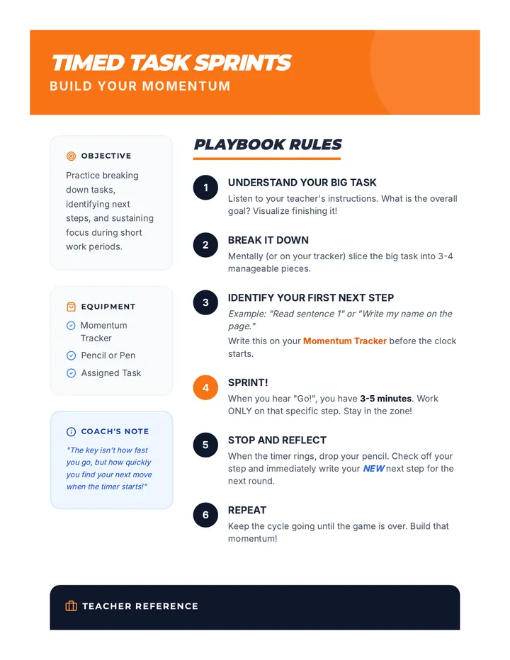 Timed Task Sprints Activity