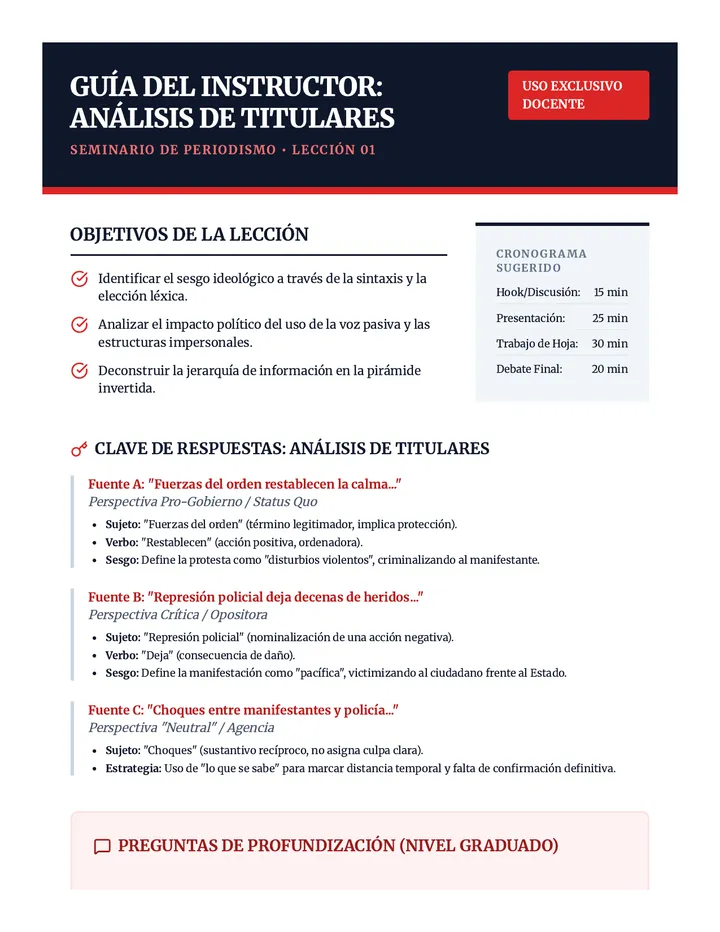 Headline Comparison Teacher Guide