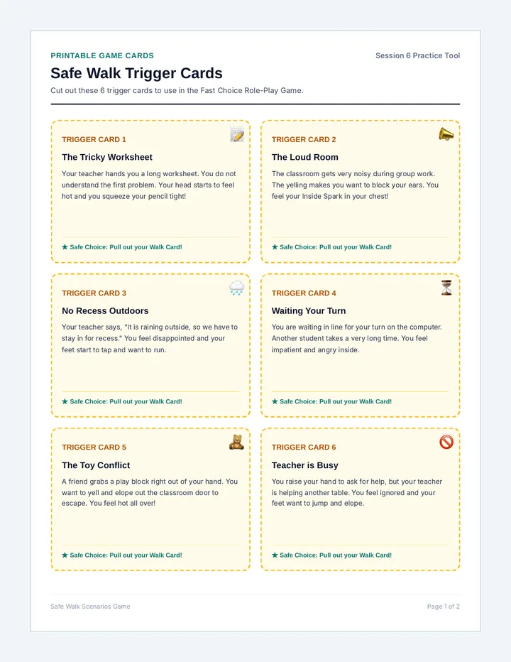 Safe Walk Scenarios Game