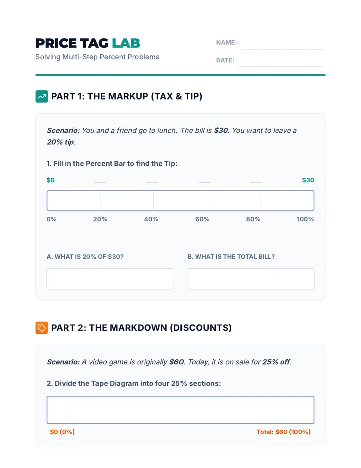 Price Tag Lab Worksheet