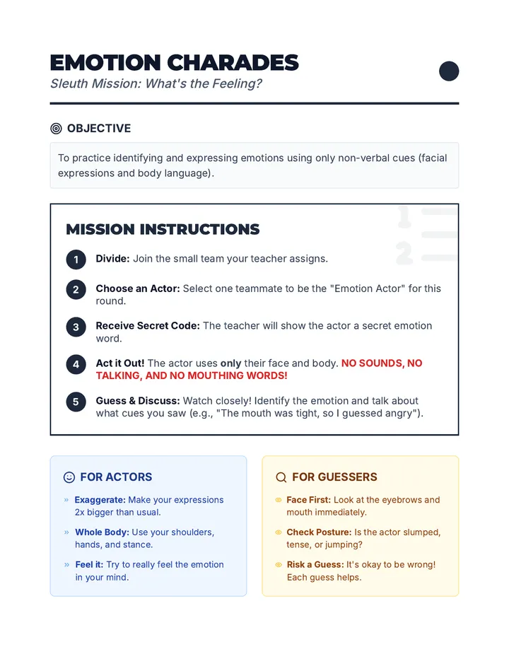 Emotion Charades Activity Guide