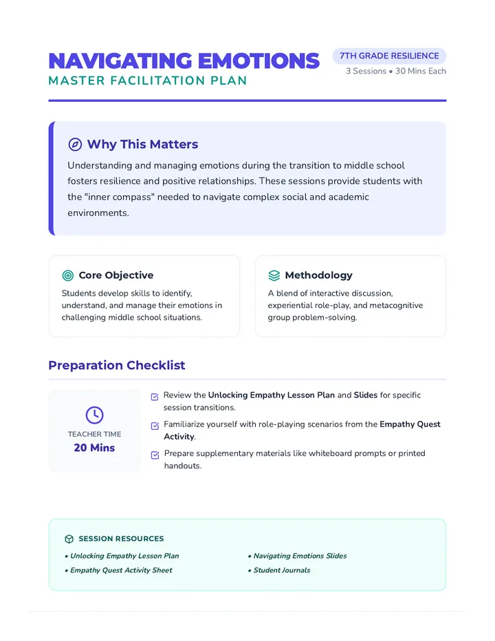 Navigating Emotions Teacher Guide