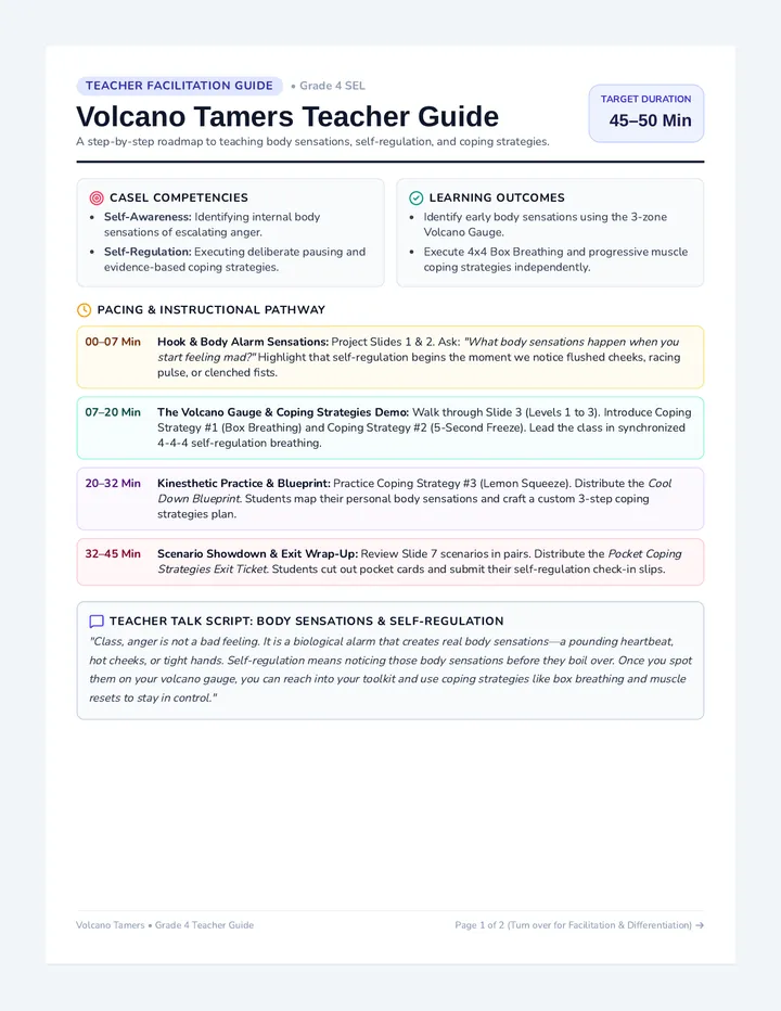 Volcano Tamers Teacher Guide