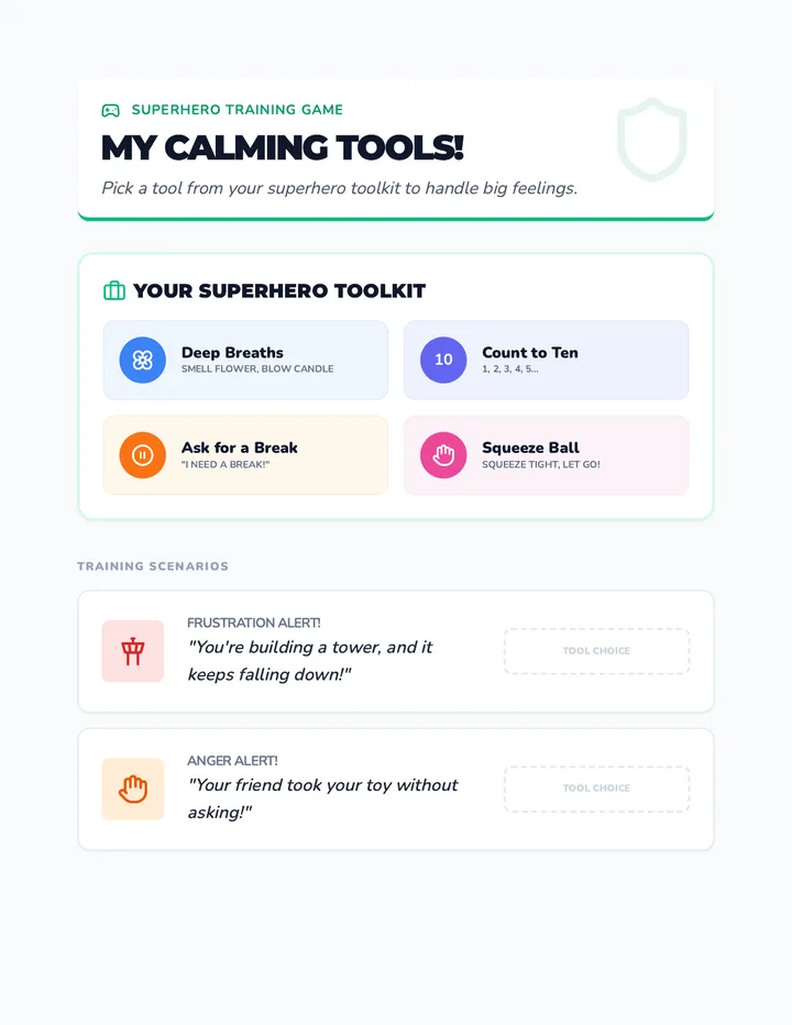 Calm Down Toolkit Game