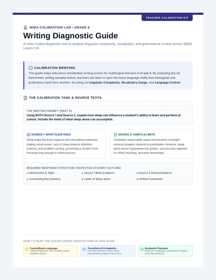 WIDA Calibration Guide