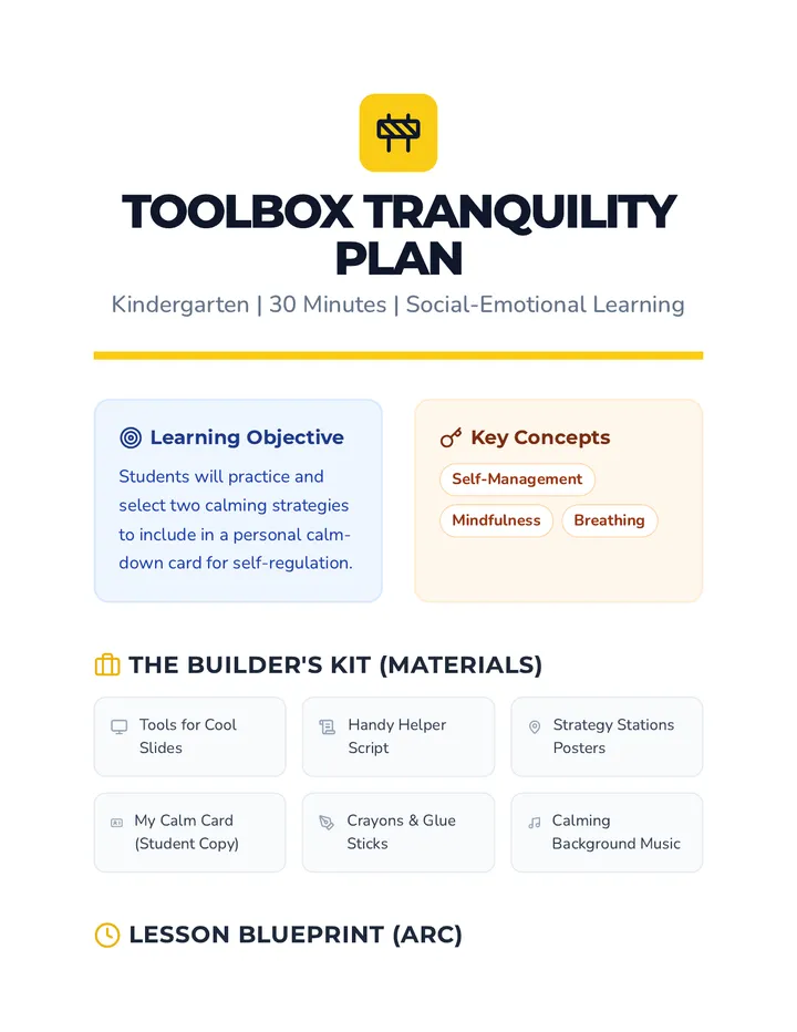 Toolbox Tranquility Plan