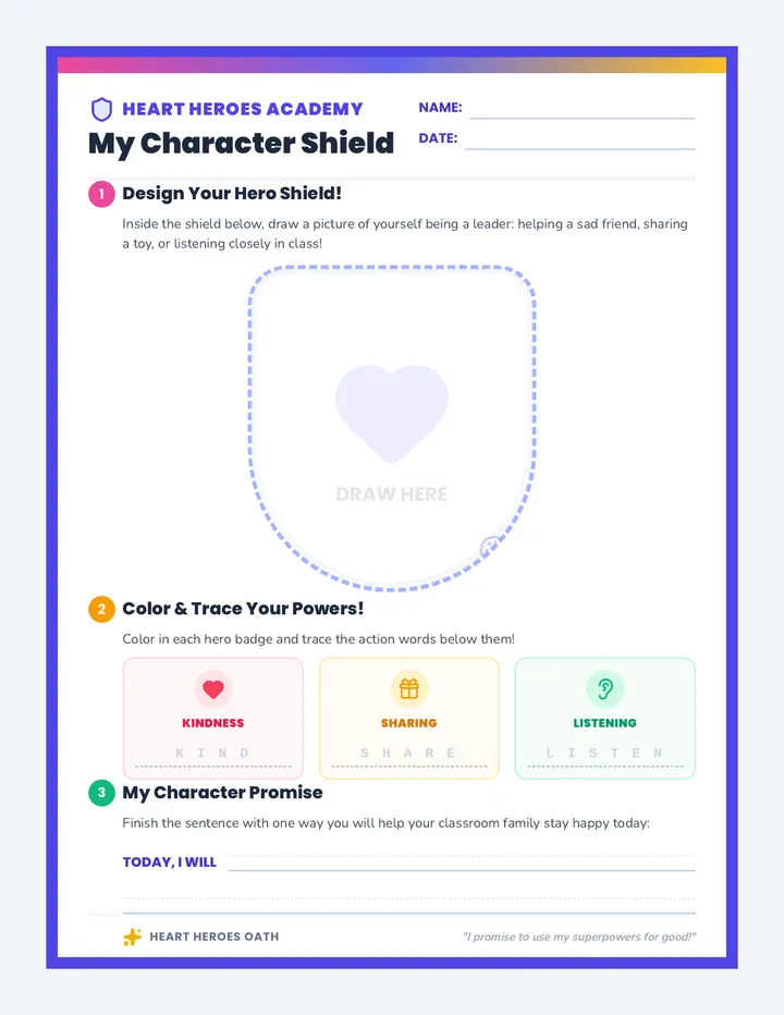 Heart Shield Worksheet