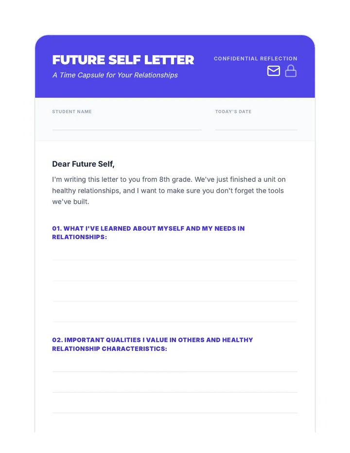 Future Self Letter Activity