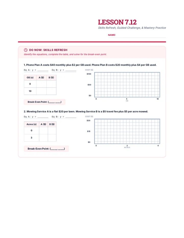 Lesson 7.12 Worksheet