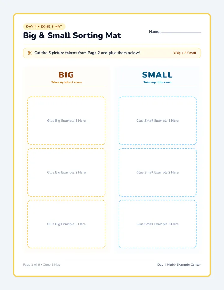 Size Sorting Activity