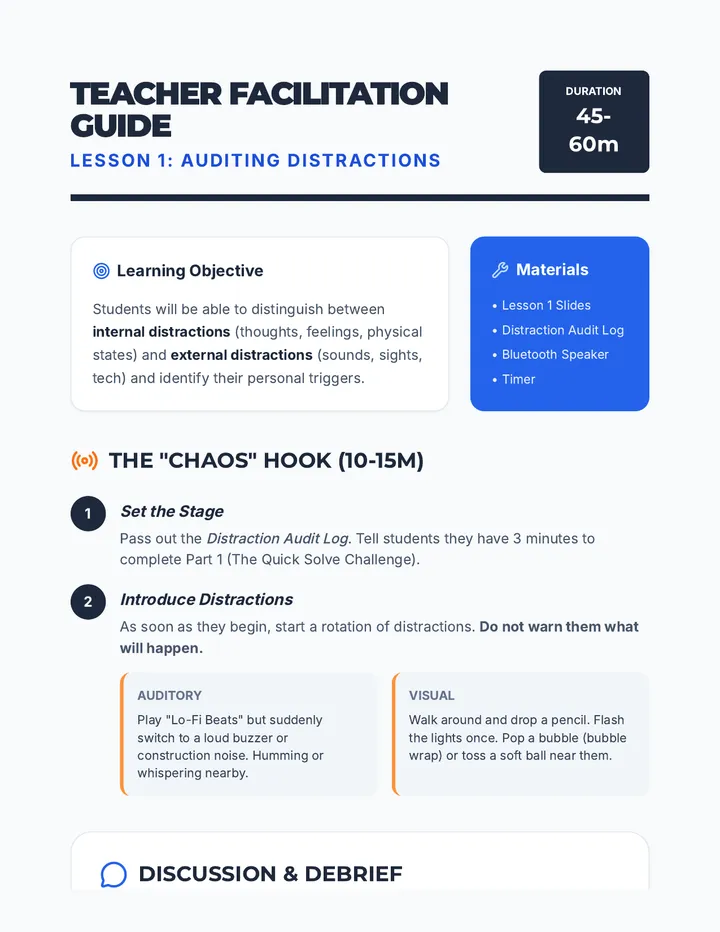 Auditing Distractions Facilitation Guide