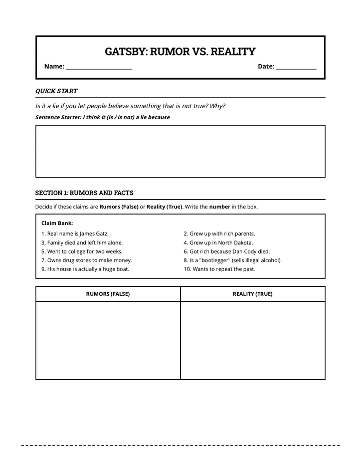 Identity Crisis Worksheet