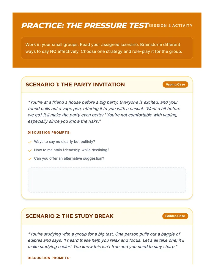 Peer Pressure Scenarios Activity