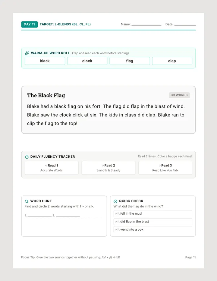 Consonant Blends Practice Pages