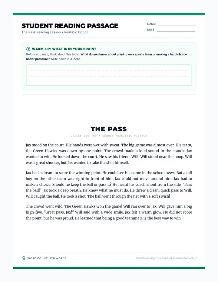 The Pass Student Reader