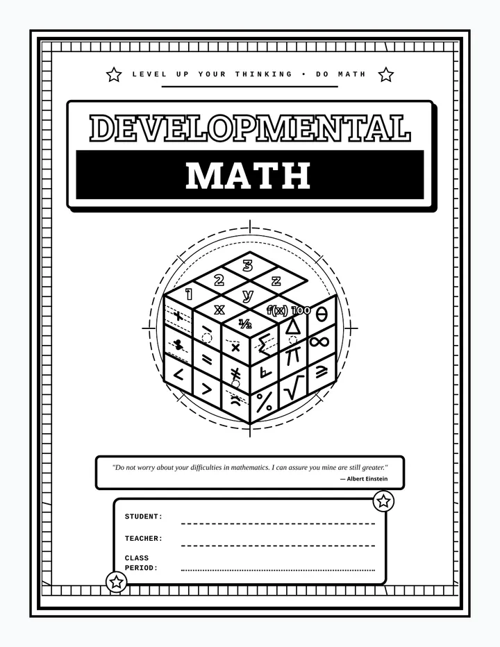 Developmental Math Binder Cover