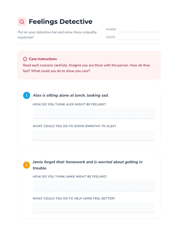 Feelings Detective Worksheet