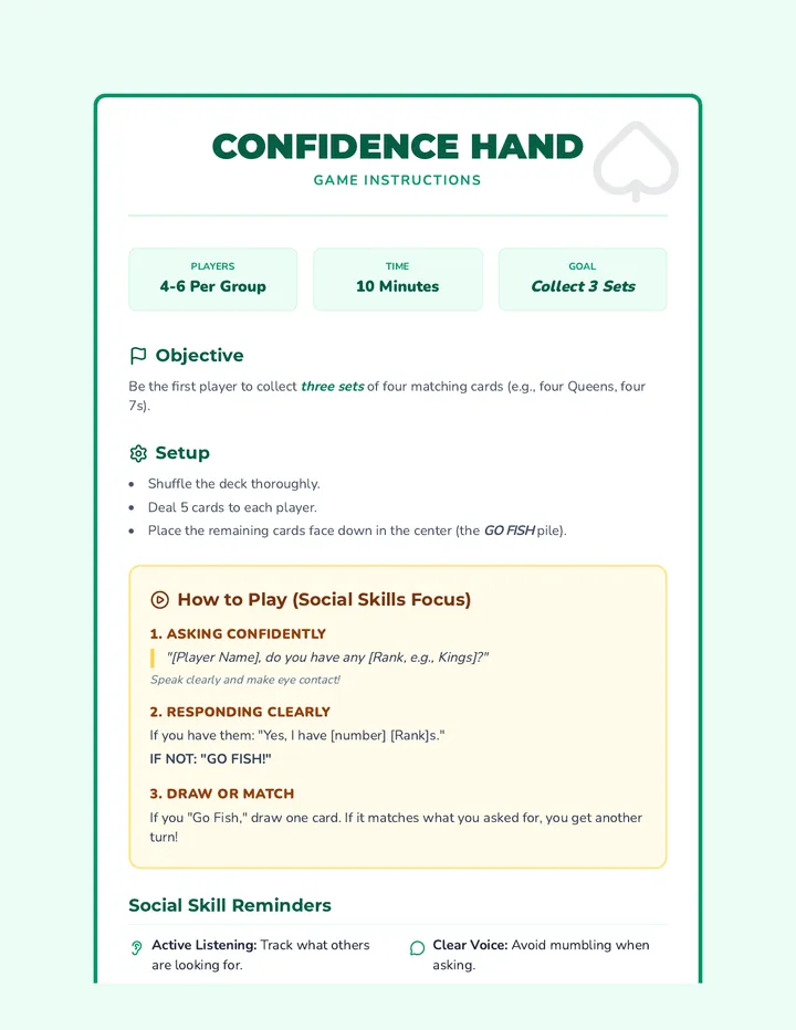 Confidence Game Instructions
