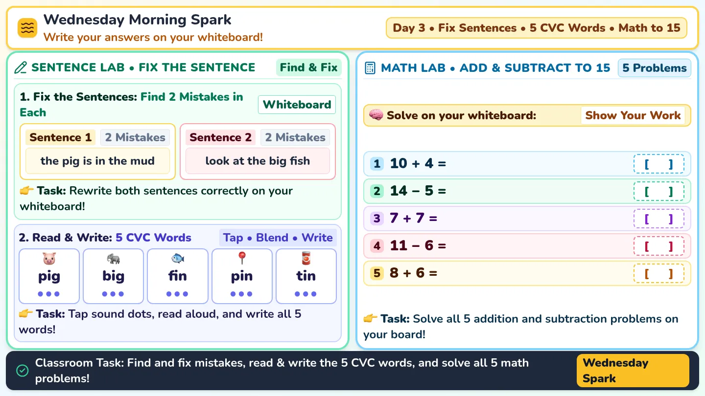 Wednesday Morning Spark Slides