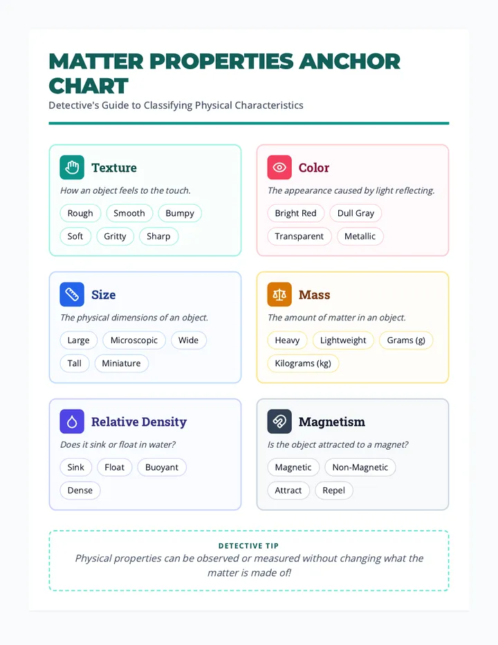 Matter Properties Anchor Chart Reference