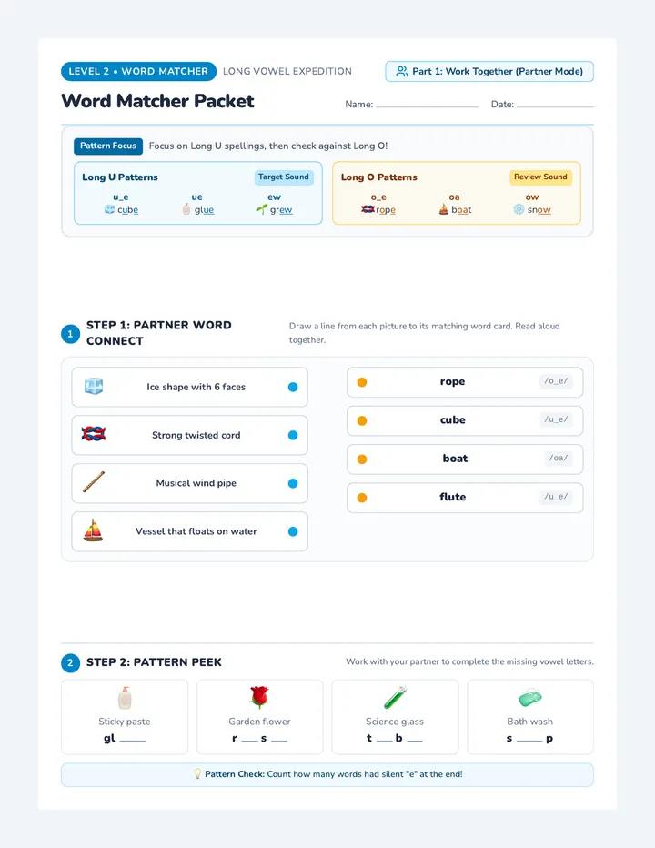 Word Matcher Packet