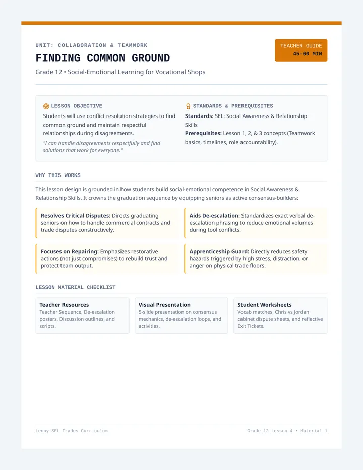 Finding Common Ground Teacher Guide