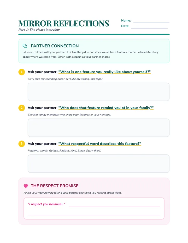 Mirror Reflections Worksheet