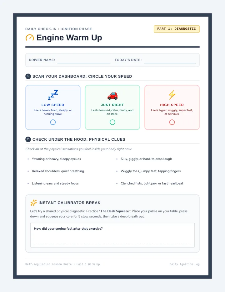 Engine Check Warm Up