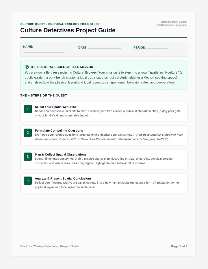 Culture Detectives Project Guide