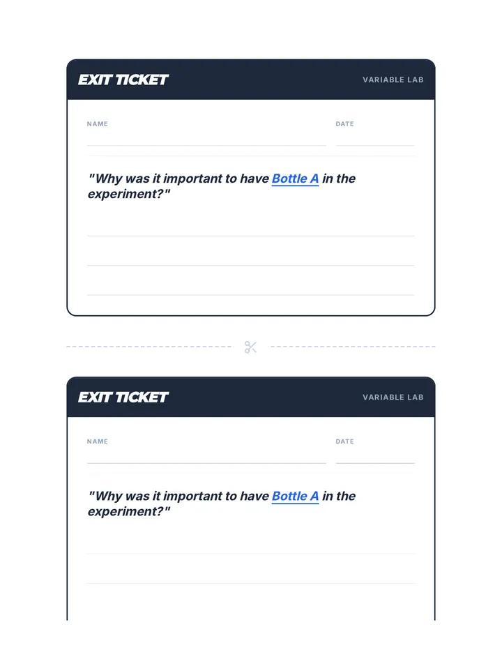 Variable Check Exit Ticket