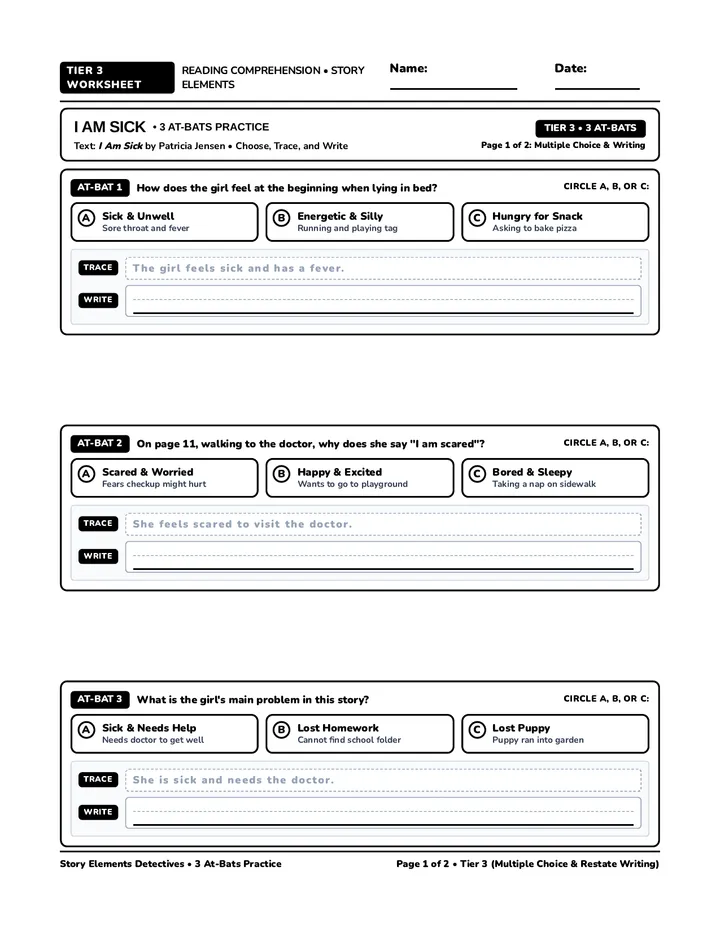 Doctor Visit Tier 3 Worksheet