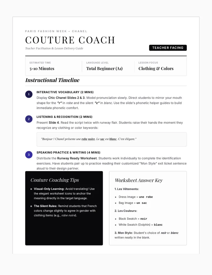 Couture Coach Guide