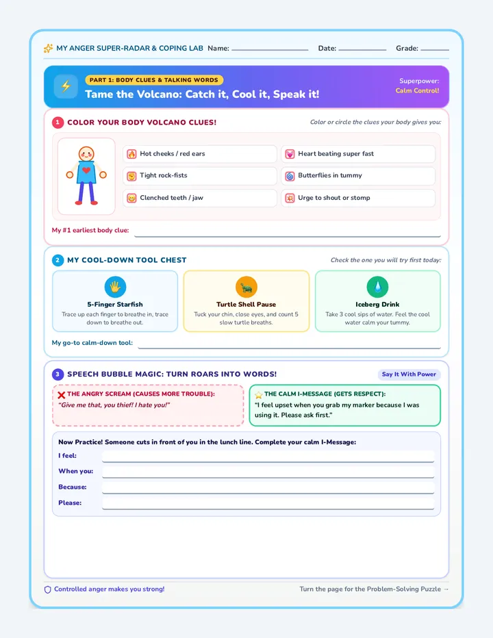 Anger Reset Worksheet