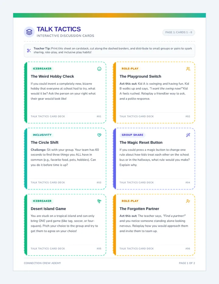 Talk Tactics Cards