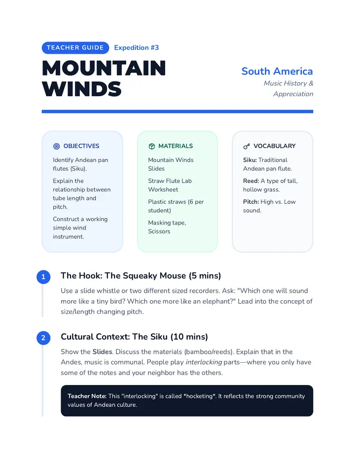 Mountain Winds Teacher Guide