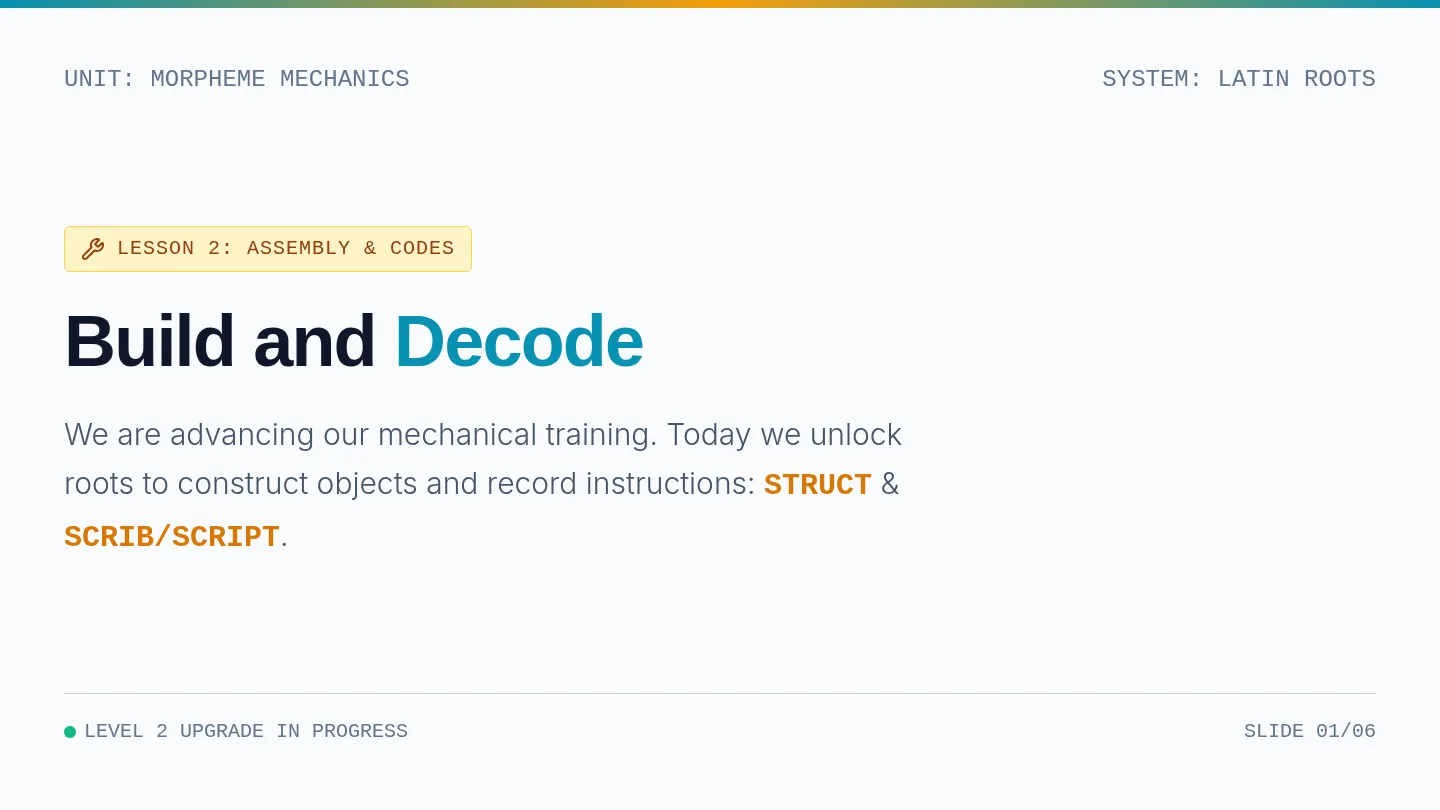Struct and Scrib Slides