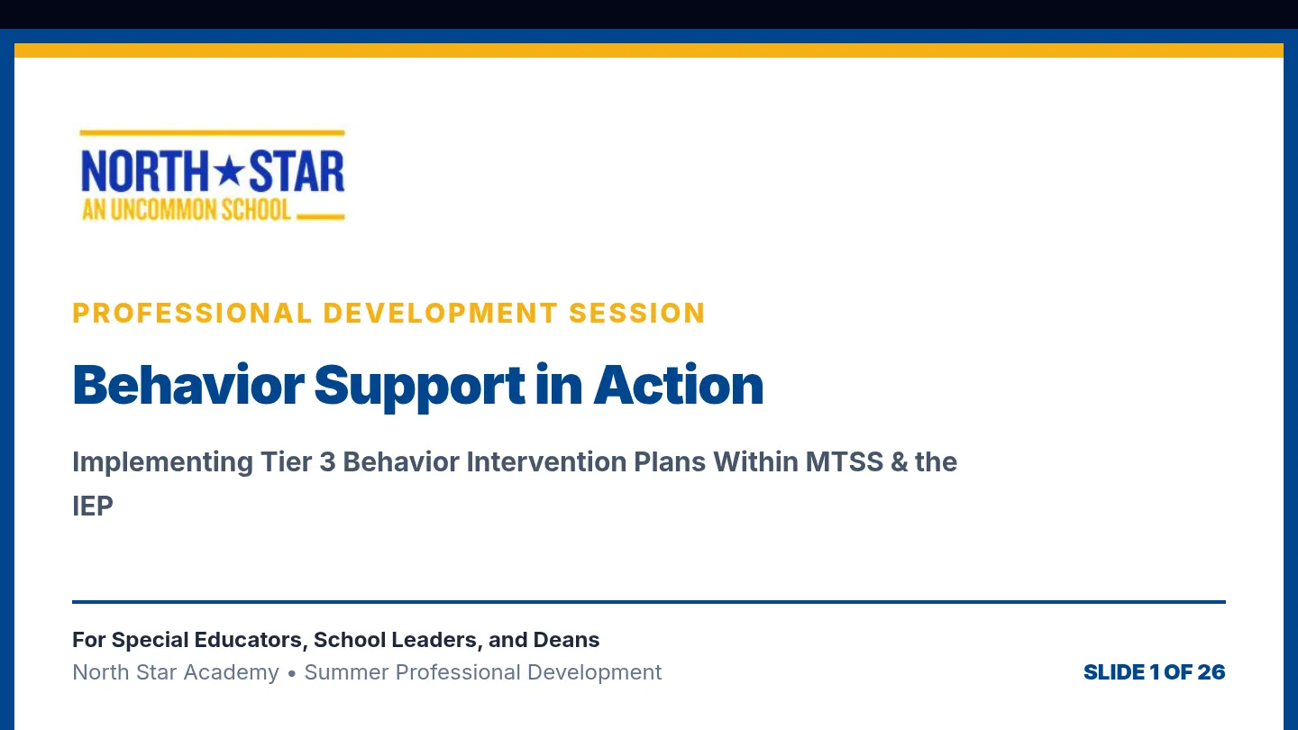 Behavior Support Slides