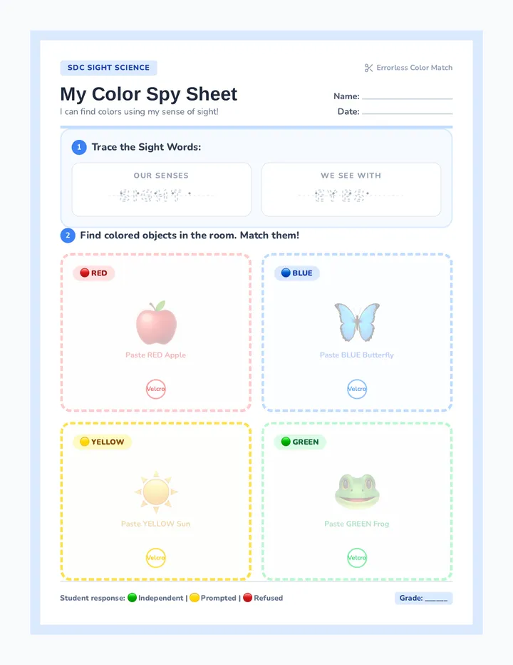 Sight Seekers Worksheet