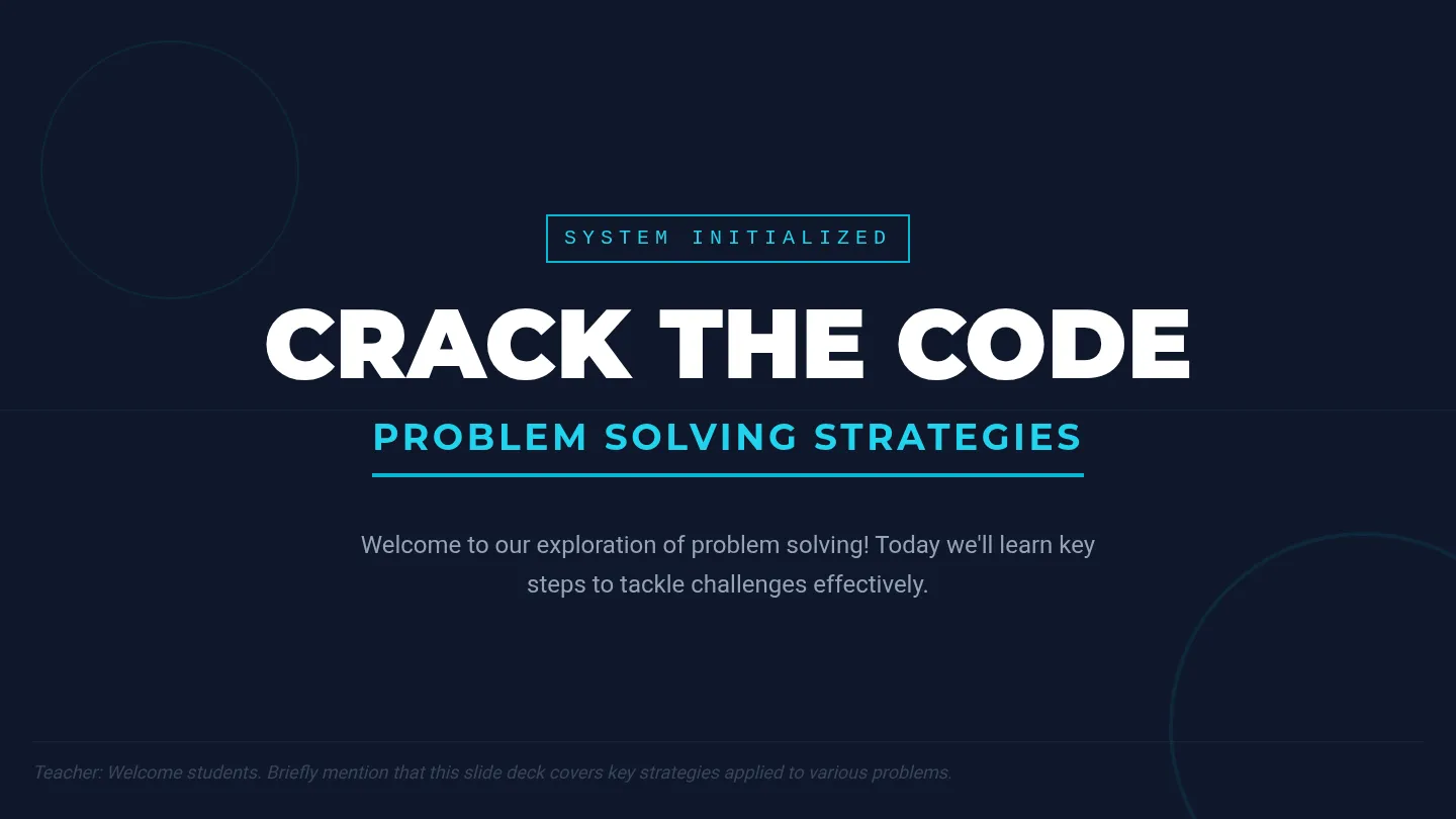 Problem Solving Strategies Slides