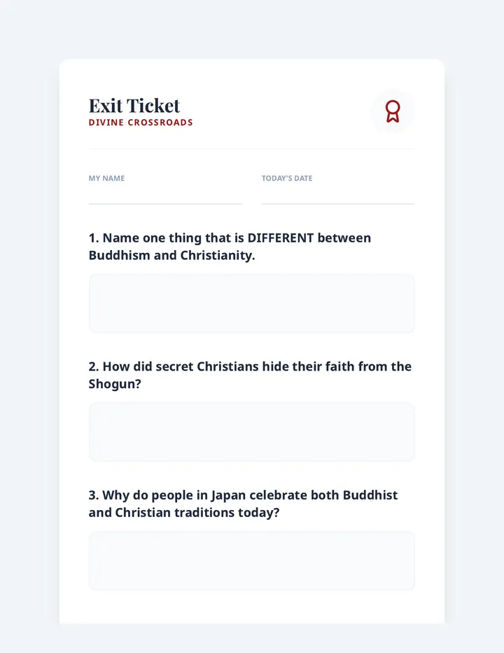 Divine Crossroads Exit Ticket