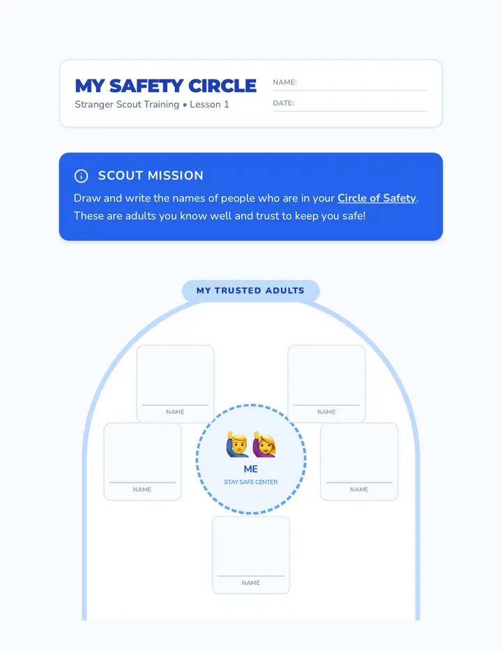 My Safety Circle Worksheet