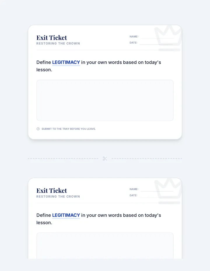Defining Authority Exit Ticket