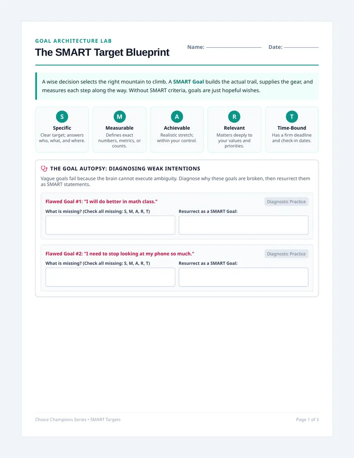 SMART Goals Student Packet