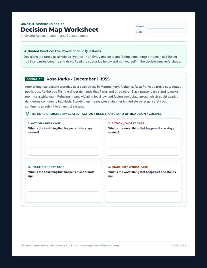 Crossroads Tracker Worksheet