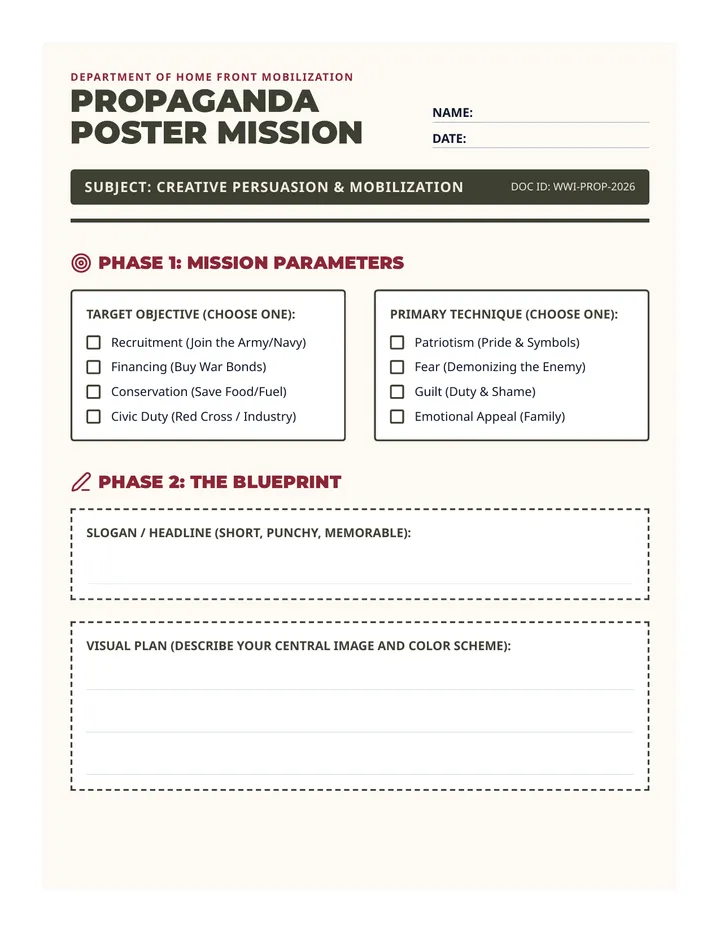 Propaganda Mission Worksheet