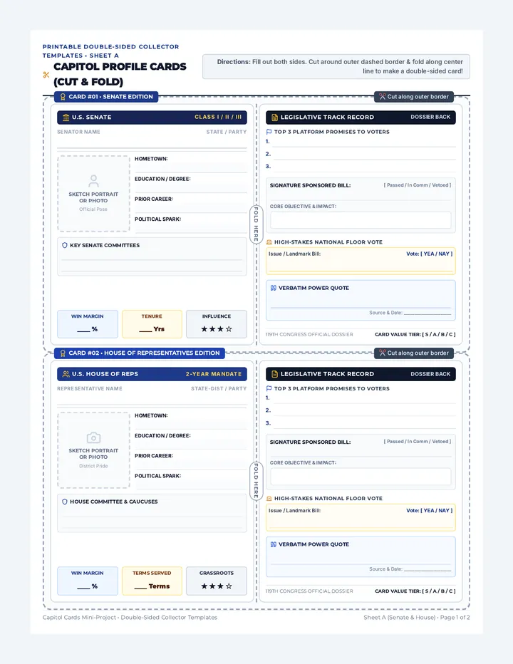 Capitol Cards Printable Templates