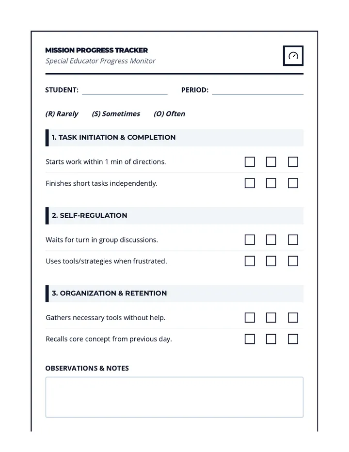 Mission Progress Tracker Monotone