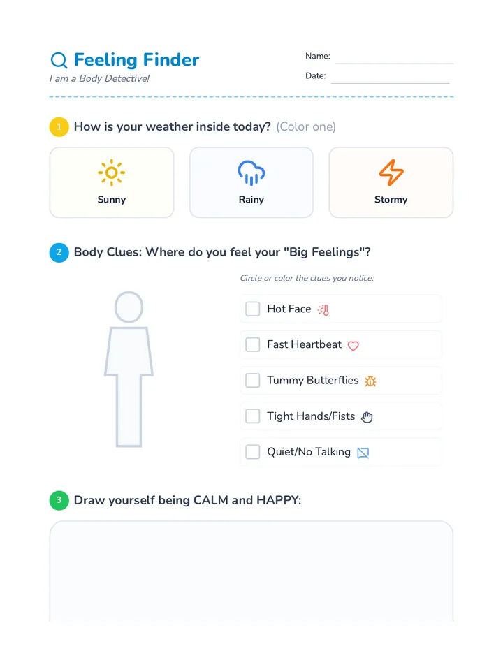 Feeling Finder Worksheet