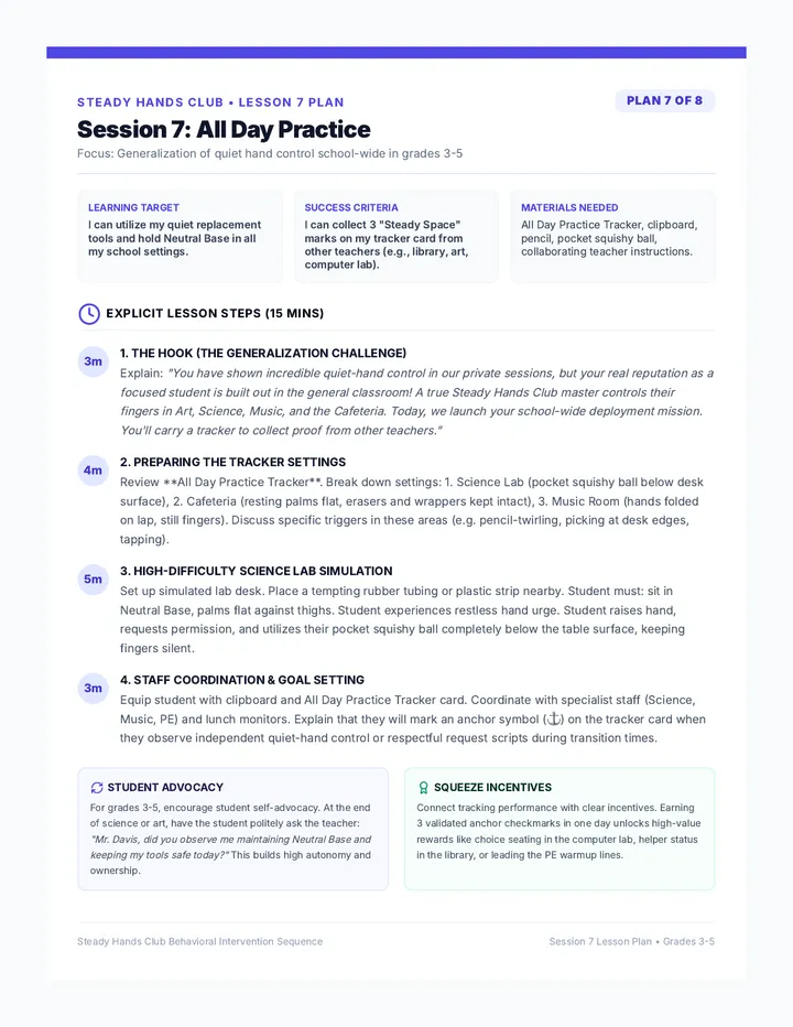 All Day Practice Lesson Plan